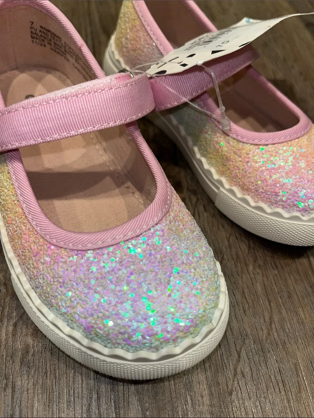 Harper Canyon Pink Glitter Mary Jane Shoes with Sparkle